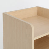 Bedside Table Side Storage Cabinet Nightstand Bedroom 1 Drawer 2 Shelf LARK OAK - Low Angle