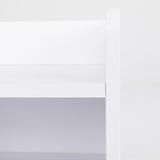 Bedside Table Side Storage Cabinet Nightstand Bedroom 1 Drawer 2 Shelf LARK WHITE - 45-Degree Angle