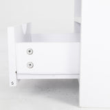 Bedside Table Side Storage Cabinet Nightstand Bedroom 1 Drawer 2 Shelf LARK WHITE - Low Angle