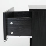 Bedside Table Side Storage Cabinet Nightstand Bedroom 1 Drawer 1 Shelf ELLA - BLACK - Front View
