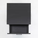 Bedside Table Side Storage Cabinet Nightstand Bedroom 1 Drawer 1 Shelf ELLA - BLACK - 45-Degree Angle