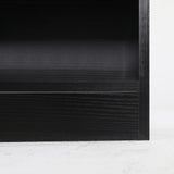 Bedside Table Side Storage Cabinet Nightstand Bedroom 1 Drawer 1 Shelf ELLA - BLACK - Close-Up Angle