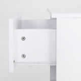 2X Bedside Tables Storage Cabinet Nightstand 1 Drawer 1 Shelf ELLA WHITE - Front View