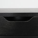 Bedside Table 2 Drawer Wood Leg Storage Cabinet Nightstand SUZY BLACK - Low Angle