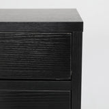 Bedside Table 2 Drawer Wood Leg Storage Cabinet Nightstand SUZY BLACK - Extra Image