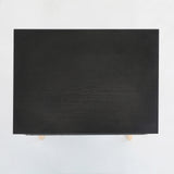 2X Bedside Table 2 Drawer Wood Leg Storage Cabinet Nightstand SUZY BLACK - Side View