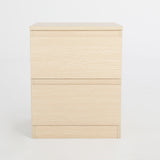 Bedside Table Side Storage Cabinet Nightstand Bedroom 2 Drawer JOSS OAK - Side View