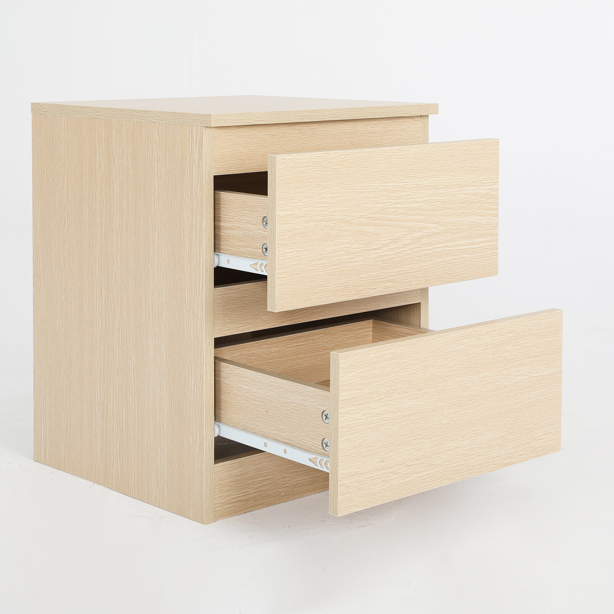 Bedside Table Side Storage Cabinet Nightstand Bedroom 2 Drawer JOSS OAK