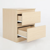 Bedside Table Side Storage Cabinet Nightstand Bedroom 2 Drawer JOSS OAK - Top-Down View