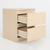 Bedside Table Side Storage Cabinet Nightstand Bedroom 2 Drawer JOSS OAK - 45-Degree Angle