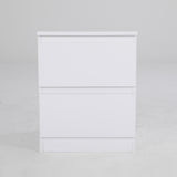 2X Bedside Table Side Storage Cabinet Nightstand Bedroom 2 Drawer JOSS BLACK - Front View