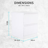 2X Bedside Table Side Storage Cabinet Nightstand Bedroom 2 Drawer JOSS BLACK - Extra Image