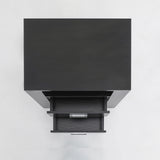 Bedside Table Side Storage Cabinet Nightstand Bedroom 2 Drawer 1 Shelf ZURI BLACK - Top-Down View