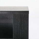 Bedside Table Side Storage Cabinet Nightstand Bedroom 2 Drawer 1 Shelf ZURI BLACK - Low Angle