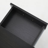 Bedside Table Side Storage Cabinet Nightstand Bedroom 2 Drawer 1 Shelf ZURI BLACK - Extra Image