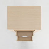 Bedside Table Side Storage Cabinet Nightstand Bedroom 2 Drawer 1 Shelf ZURI OAK - Close-Up Angle