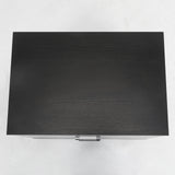 Bedside Table Side Storage Cabinet Nightstand Bedroom 2 Drawer Legs ETTA BLACK - Side View