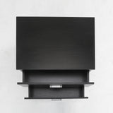 Bedside Table Side Storage Cabinet Nightstand Bedroom 2 Drawer Legs ETTA BLACK - Top-Down View