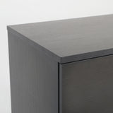 Bedside Table Side Storage Cabinet Nightstand Bedroom 2 Drawer Legs ETTA BLACK - Close-Up Angle