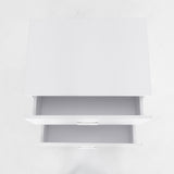 Bedside Table Side Storage Cabinet Nightstand Bedroom 2 Drawer Legs ETTA WHITE - Top-Down View