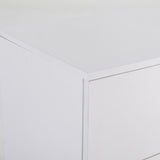 Bedside Table Side Storage Cabinet Nightstand Bedroom 2 Drawer Legs ETTA WHITE - Low Angle