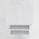 Bedside Table Side Storage Cabinet Nightstand Bedroom 2 Drawer ANYA - WHITE - Top-Down View