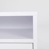 Bedside Table Side Storage Cabinet Nightstand Bedroom 2 Drawer ANYA - WHITE - Close-Up Angle