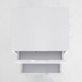Bedside Table 2 Drawer Wood Leg Storage Cabinet Nightstand KIYO WHITE - Top-Down View