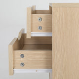 Bedside Table 3 Drawer Wood Leg Storage Cabinet Nightstand LACY OAK - Extra Image