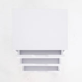 2X Bedside Table 3 Drawer Wood Leg Storage Cabinet Nightstand LACY WHITE - Top-Down View