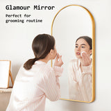 Wall Arch Mirror Arc Aluminum Frame Bathroom 50x100cm GOLD - Low Angle