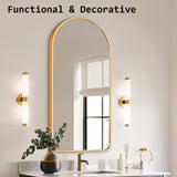 2 Set Wall Arch Mirror Arc Aluminum Frame Bathroom 50x100cm GOLD - Extra Image