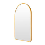 Wall Arch Mirror Arc Aluminum Frame Bathroom 50x80cm GOLD - Front View