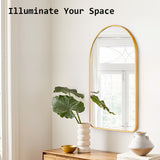 Wall Arch Mirror Arc Aluminum Frame Bathroom 50x80cm GOLD - Top-Down View