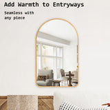 Wall Arch Mirror Arc Aluminum Frame Bathroom 50x80cm GOLD - Extra Image