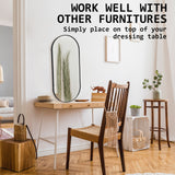 Wall Mirror Oval Aluminum Frame Bathroom 45x100cm BLACK - 45-Degree Angle