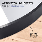 2 Set Wall Mirror Oval Aluminum Frame Bathroom 50x75cm BLACK - Top-Down View
