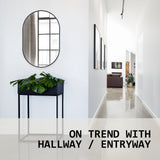 2 Set Wall Mirror Oval Aluminum Frame Bathroom 50x75cm BLACK - Extra Image