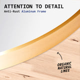 Wall Mirror Oval Aluminum Frame Bathroom 45x100cm GOLD - Top-Down View