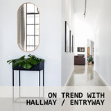 Wall Mirror Oval Aluminum Frame Bathroom 45x100cm GOLD - Extra Image