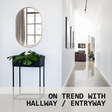 Wall Mirror Oval Aluminum Frame Bathroom 50x75cm GOLD - Extra Image