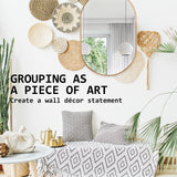 2 Set Wall Mirror Oval Aluminum Frame Bathroom 50x75cm GOLD - Low Angle