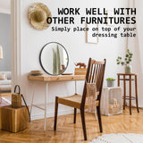 Wall Mirror Round Aluminum Frame Bathroom 60cm BLACK - 45-Degree Angle