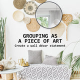 Wall Mirror Round Aluminum Frame Bathroom 60cm BLACK - Low Angle