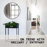 2 Set Wall Mirror Round Aluminum Frame Bathroom 70cm BLACK - Extra Image
