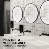 2 Set Wall Mirror Round Aluminum Frame Bathroom 80cm BLACK - Extra Image