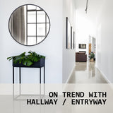 2 Set Wall Mirror Round Aluminum Frame Bathroom 80cm BLACK - Extra Image