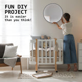 2 Set Wall Mirror Round Aluminum Frame Bathroom 80cm BLACK - Extra Image