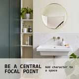 Wall Mirror Round Aluminum Frame Bathroom 50cm GOLD - Close-Up Angle