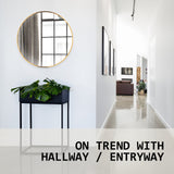 Wall Mirror Round Aluminum Frame Bathroom 50cm GOLD - Extra Image